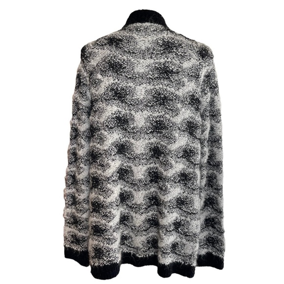 Lou & Grey Women’s Snowbound Open Front Mohair Cardigan Size M Black White - Picture 6 of 10